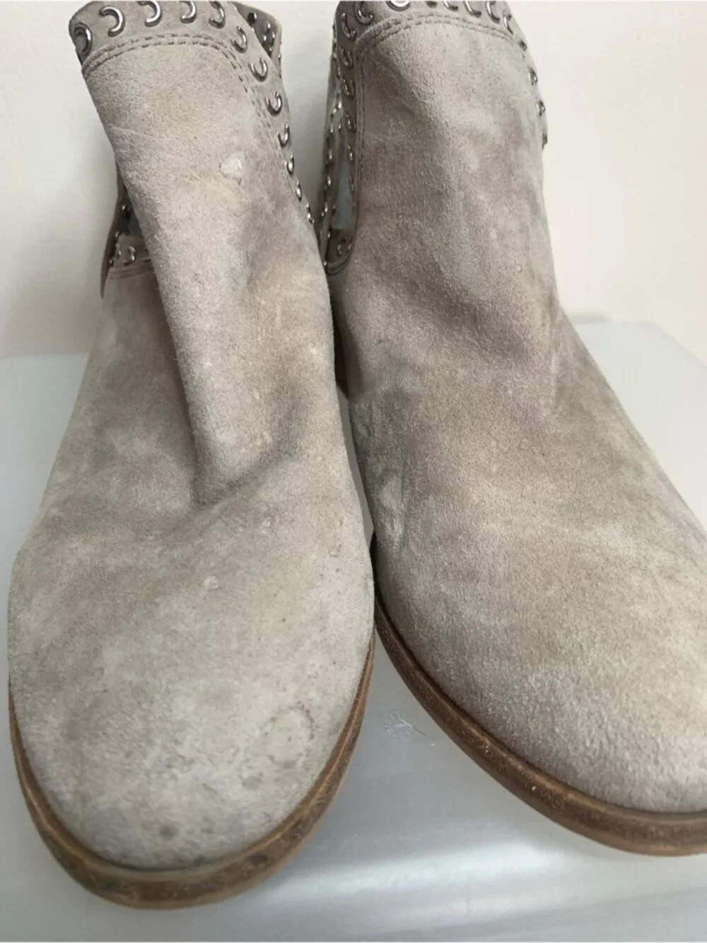 Vince Camuto Leather Suede Western Studded Boot 9.5